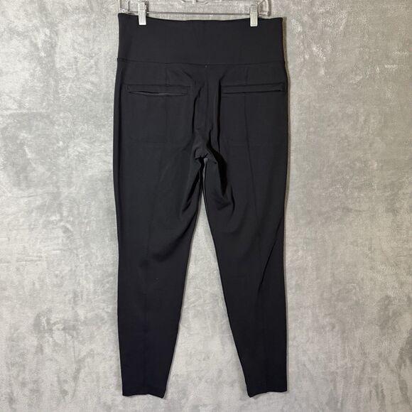 Athleta Delancy Shine Tight Leggings L Pants Pull On Black Active Faux Leather - Picture 3 of 8